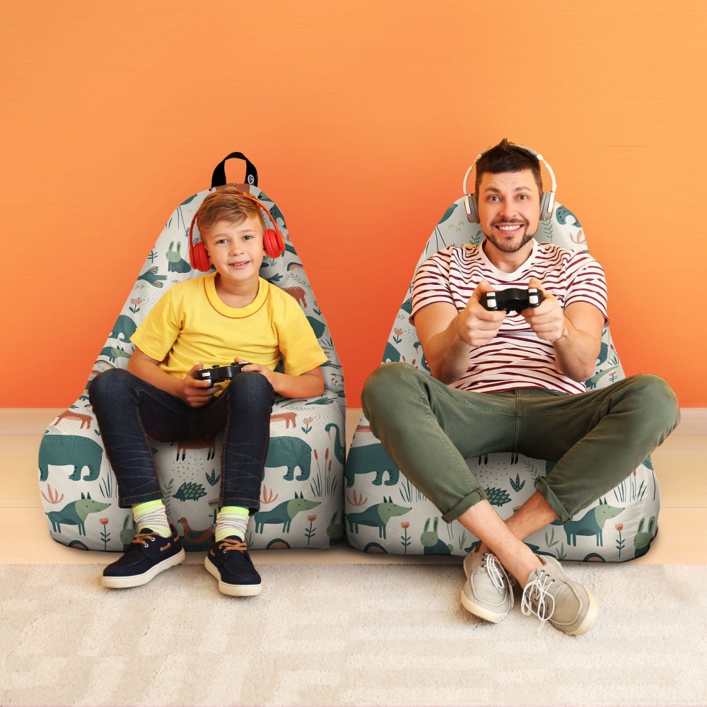 Updeco Fotoliu Puf Bean Bag tip Chill XL ursi cerbi si alti prieteni