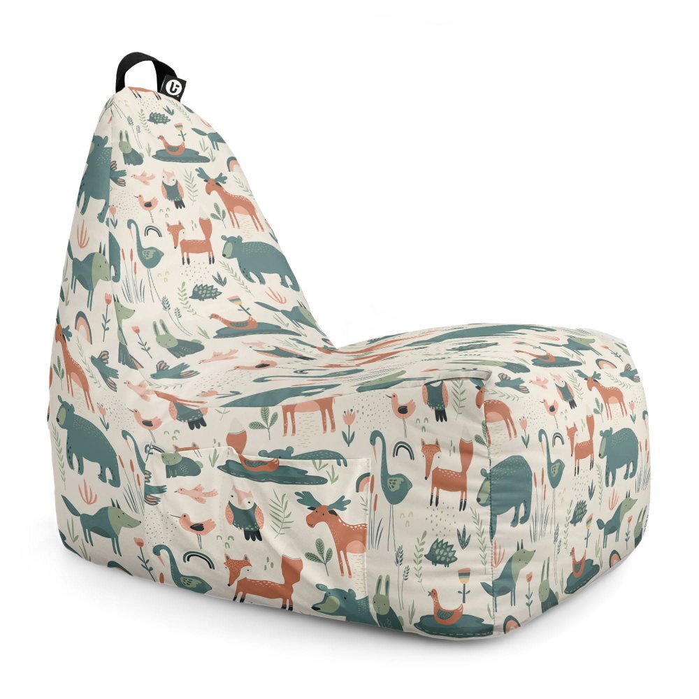 Updeco Fotoliu Puf Bean Bag tip Chill XL ursi cerbi si alti prieteni