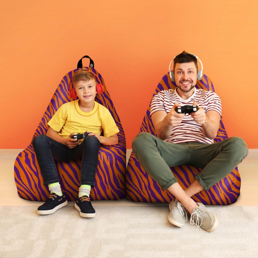 Updeco Fotoliu puf Bean Bag tip chill XL zebra purple