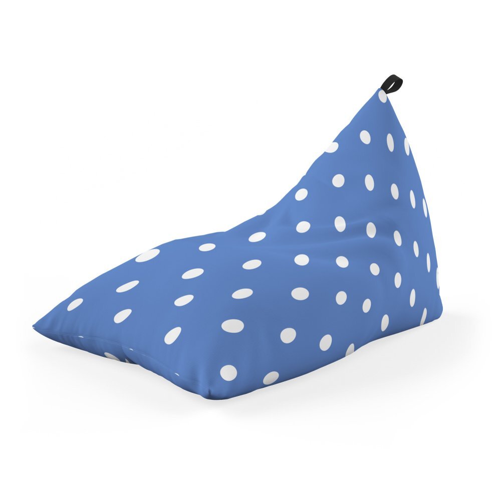 Updeco Fotoliu Puf Bean Bag tip Lounge albastru cu buline albe