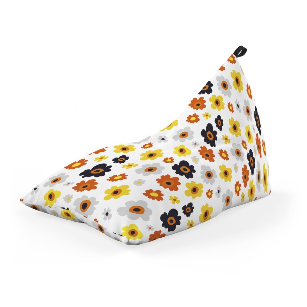 Updeco Fotoliu Puf Bean Bag tip Lounge Daisy fundal alb