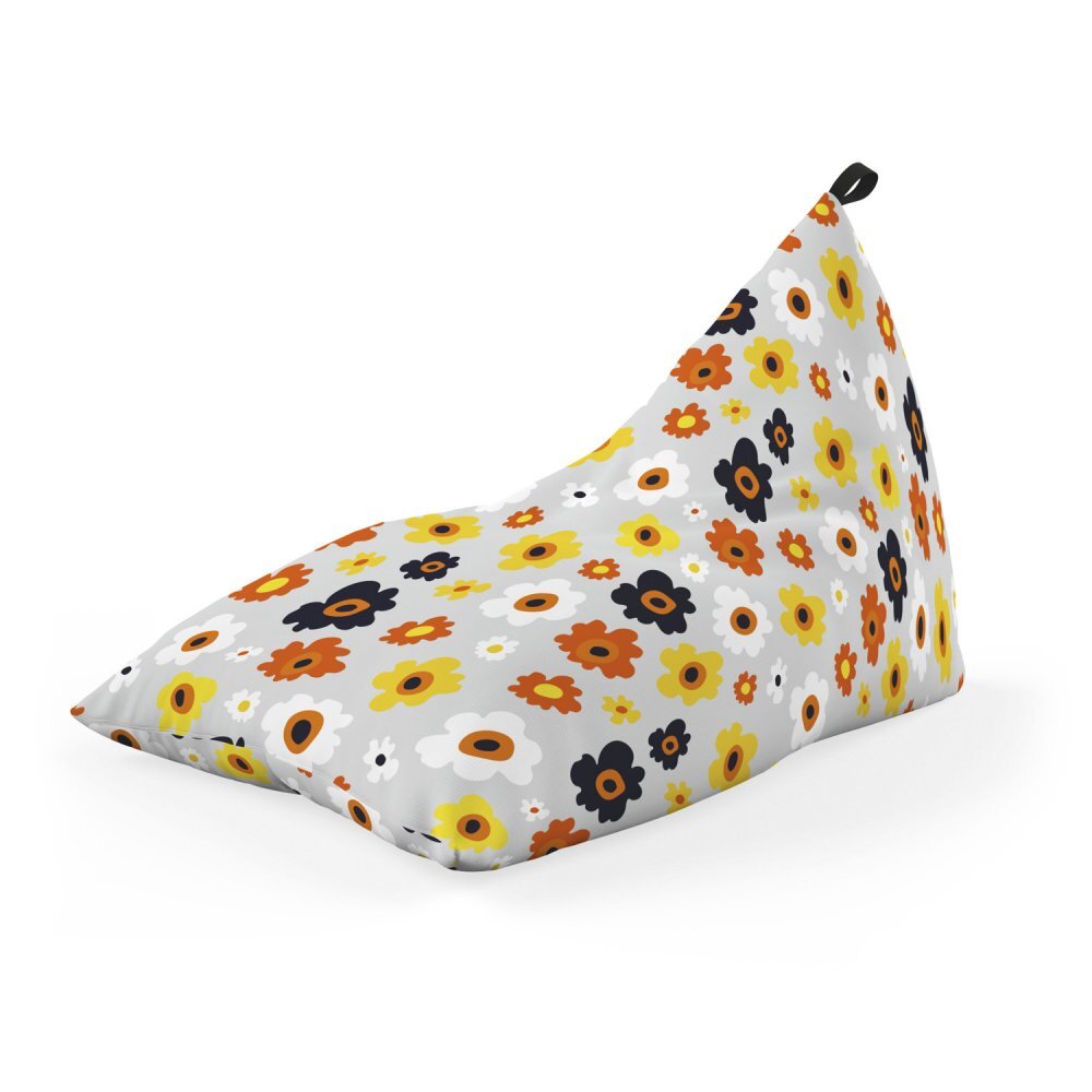Updeco Fotoliu Puf Bean Bag tip Lounge Daisy fundal gri