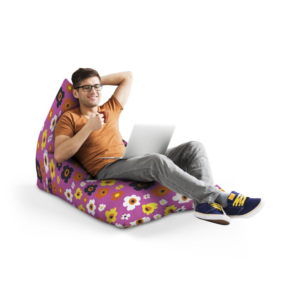 Updeco Fotoliu Puf Bean Bag tip Lounge Daisy fundal mov