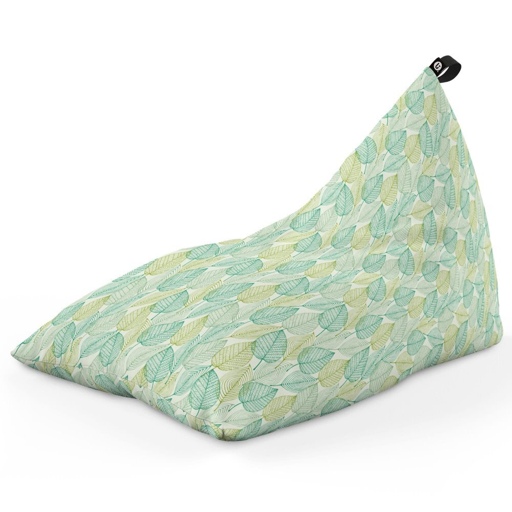 Updeco Fotoliu Puf Bean Bag tip Lounge frunze verzi si galbene