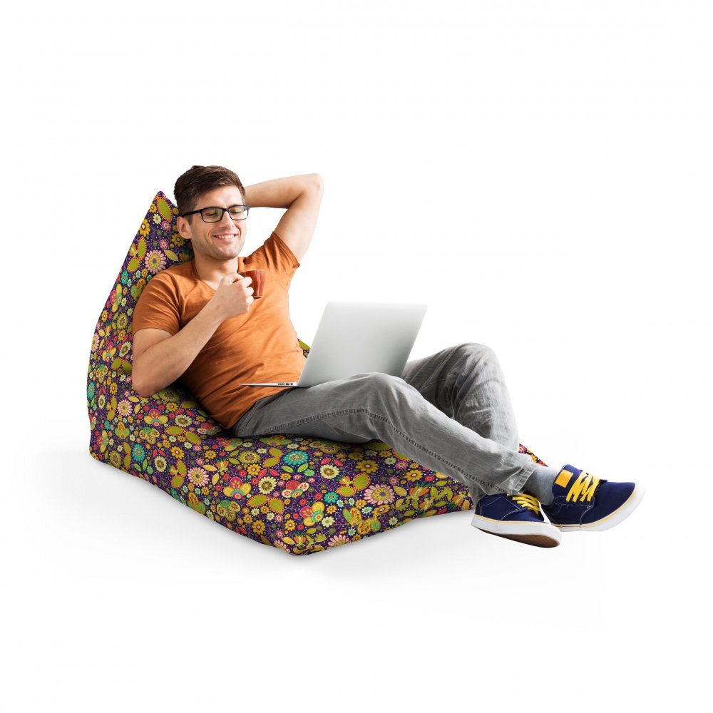 Updeco Fotoliu Puf Bean Bag tip Lounge Hippie flowers