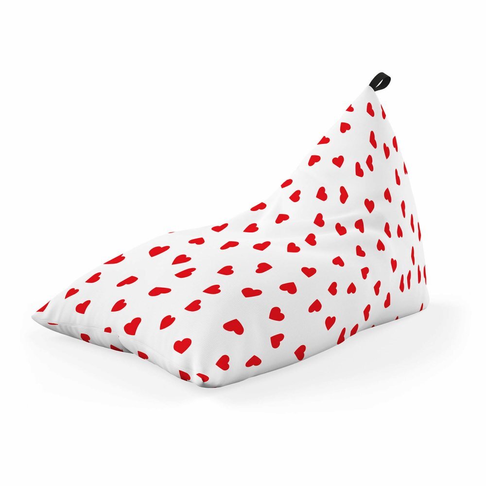 Updeco Fotoliu Puf Bean Bag tip Lounge inimi fundal alb