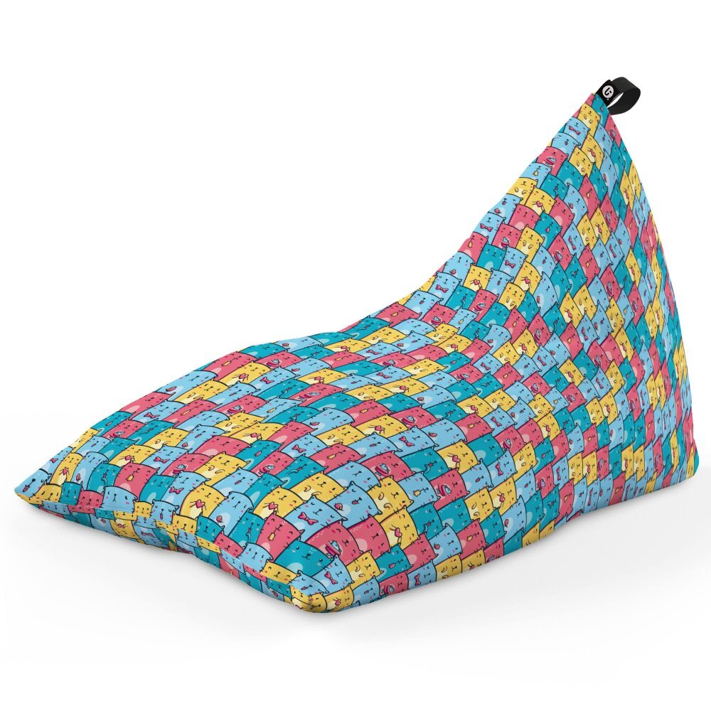 Updeco Fotoliu Puf Bean Bag tip Lounge Invazia pisicilor albastru