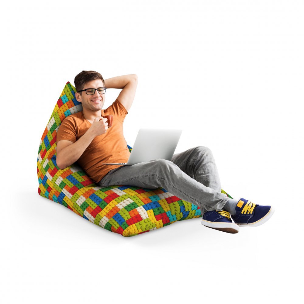 Updeco Fotoliu Puf Bean Bag tip Lounge Lego tetris verde