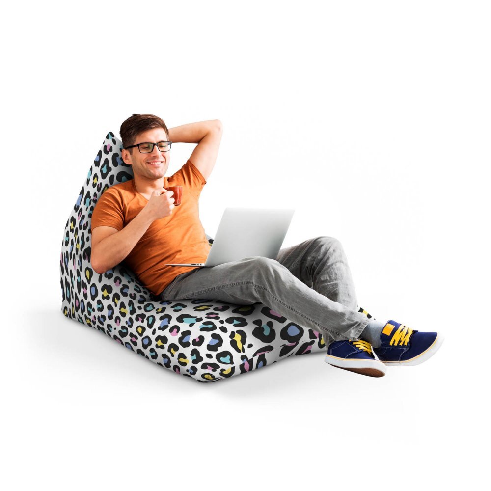 Updeco Fotoliu puf Bean Bag tip lounge leopard pastel