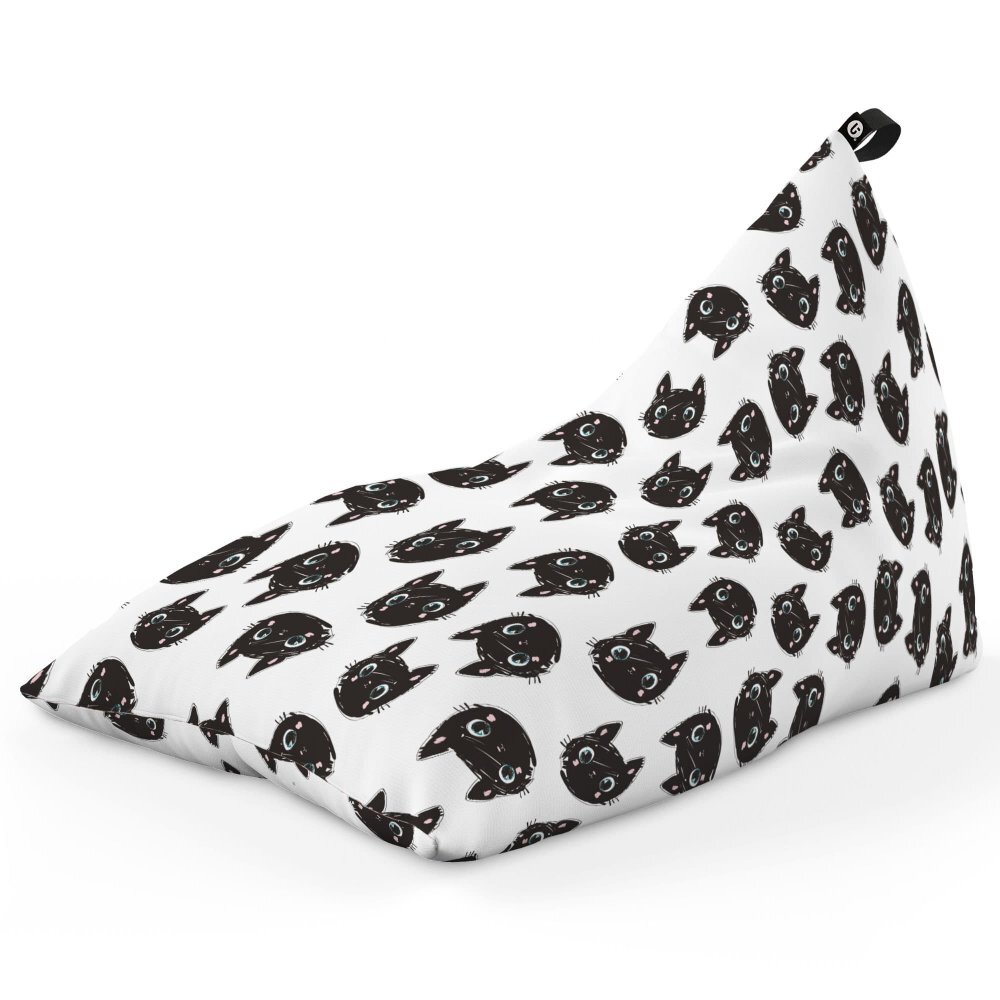 Updeco Fotoliu Puf Bean Bag tip Lounge Pisici alb negru