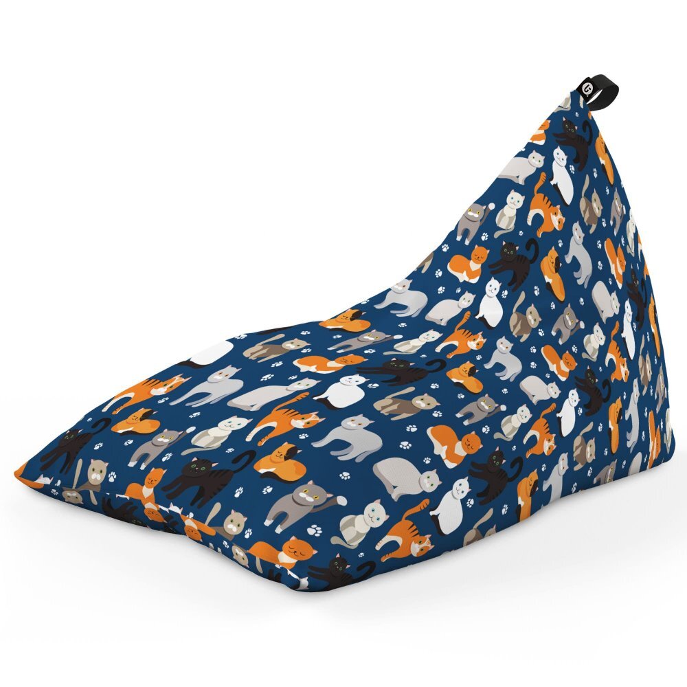 Updeco Fotoliu Puf Bean Bag tip Lounge Pisici fundal albastru