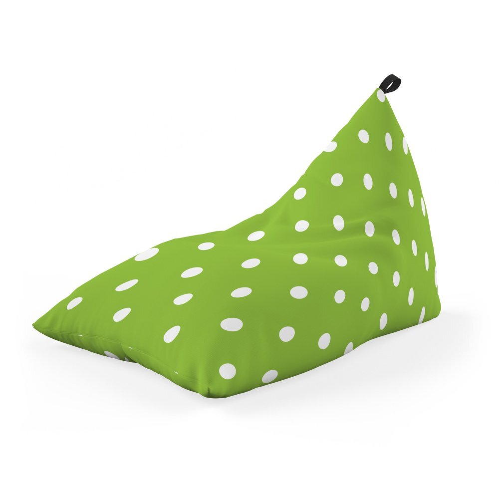 Updeco Fotoliu Puf Bean Bag tip Lounge verde cu buline albe
