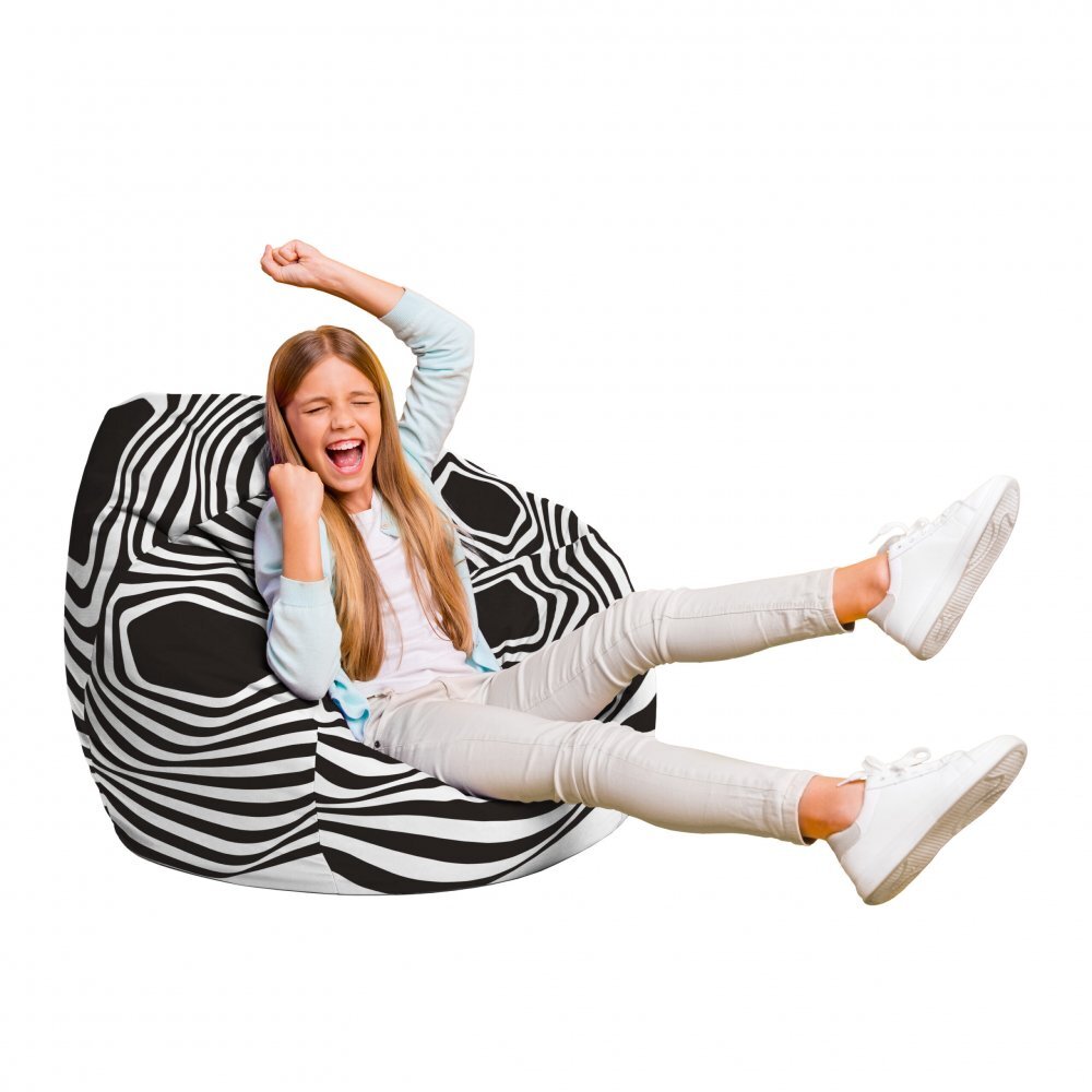 Updeco Fotoliu Puf Bean Bag tip Para L abstract zebra