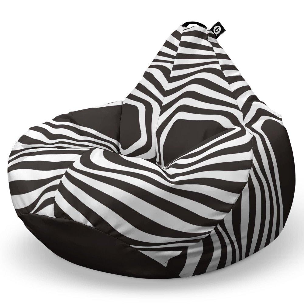 Updeco Fotoliu Puf Bean Bag tip Para L abstract zebra