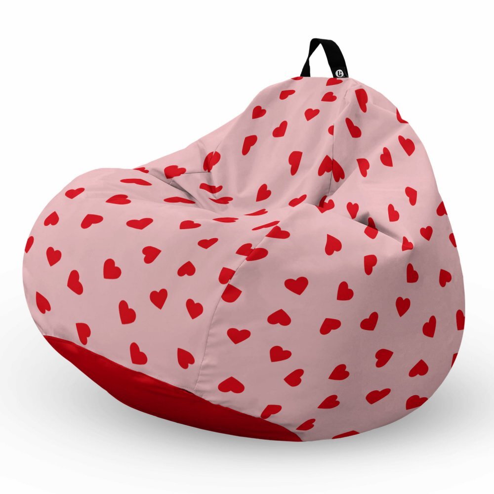 Updeco Fotoliu Puf Bean Bag tip Para L inimi fundal roz