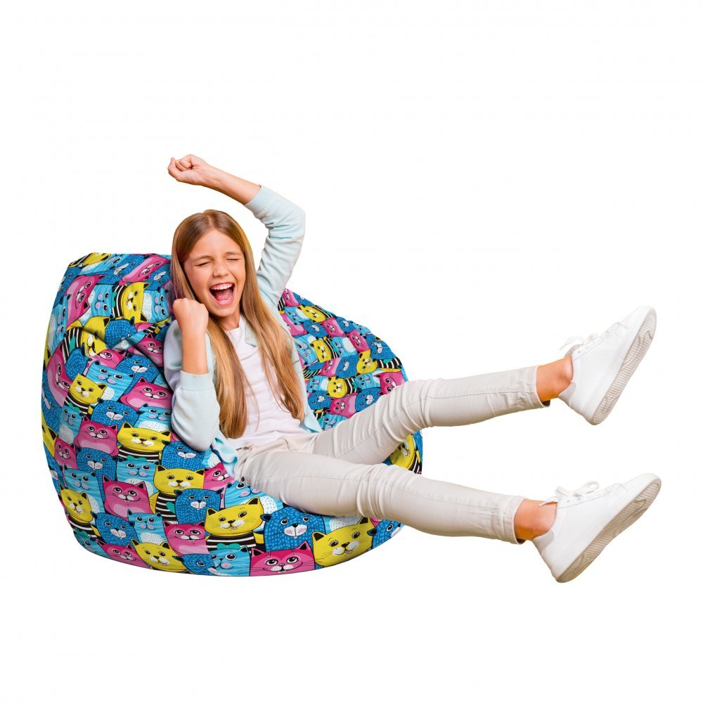 Updeco Fotoliu Puf Bean Bag tip Para L smiley cats