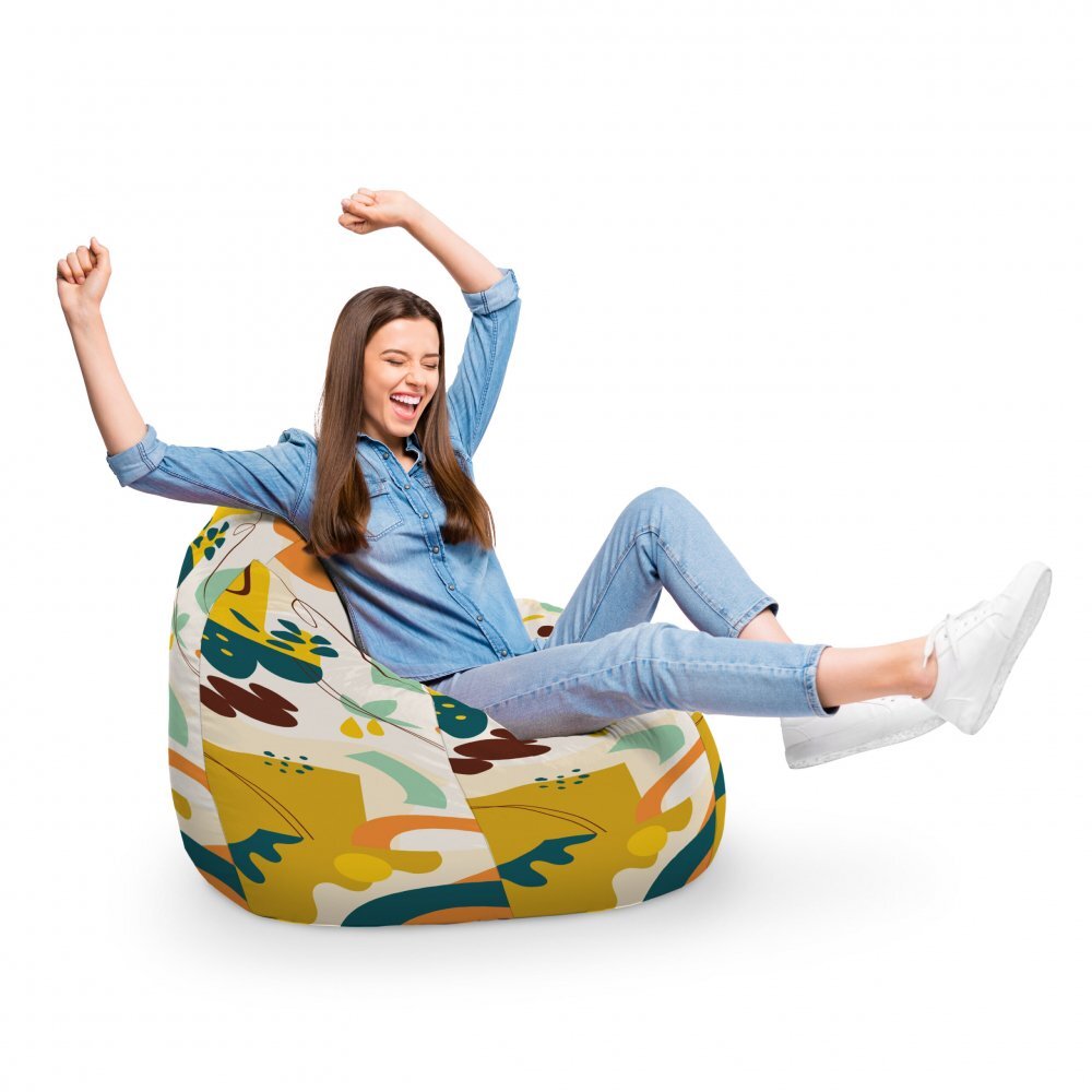 Updeco Fotoliu Puf Bean Bag tip Para XL Abstract Jungle Ocru