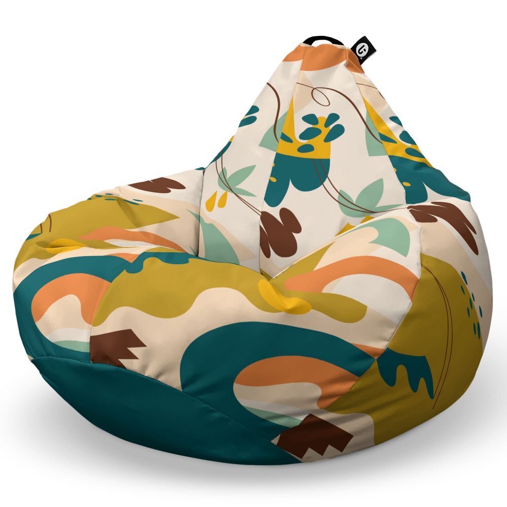 Updeco Fotoliu Puf Bean Bag tip Para XL Abstract Jungle Ocru