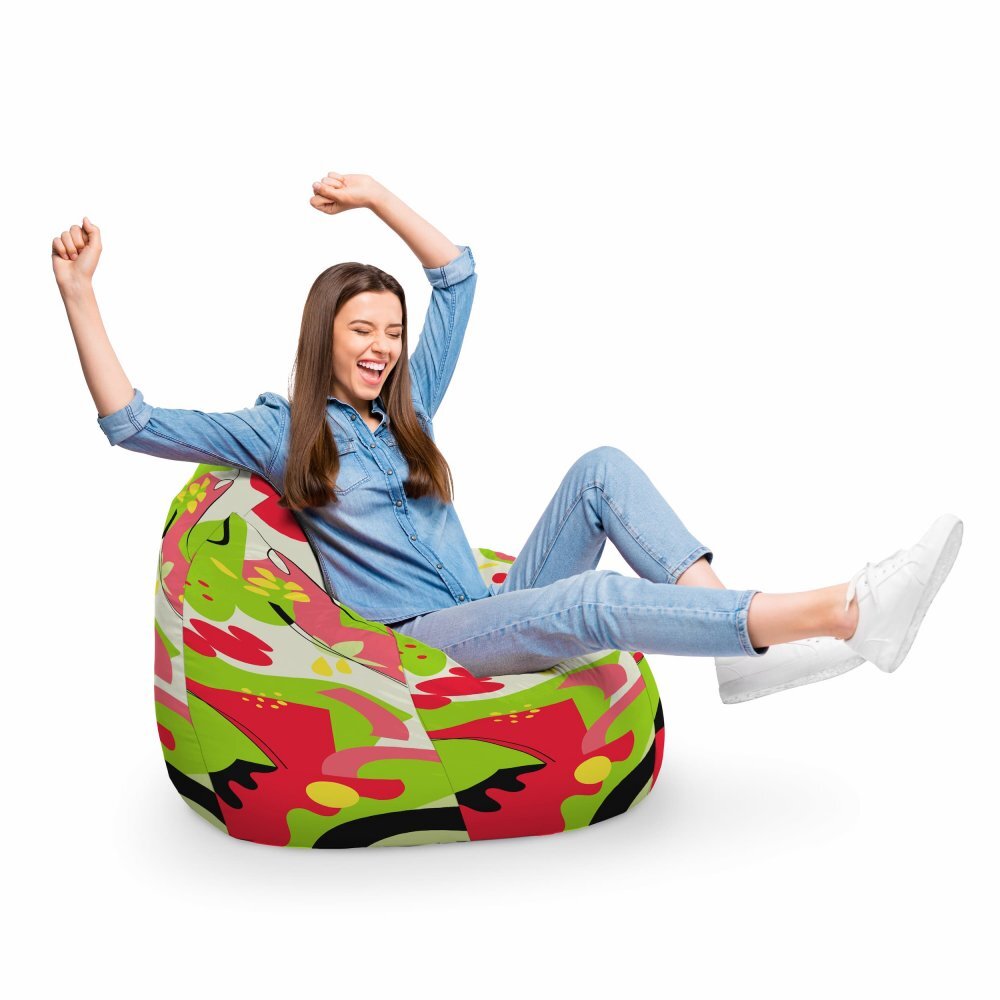 Updeco Fotoliu Puf Bean Bag tip Para XL Abstract Jungle Pepene