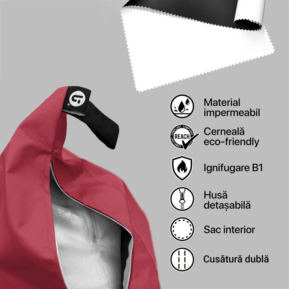 Updeco Fotoliu Puf Bean Bag tip Para XL Chroma Red