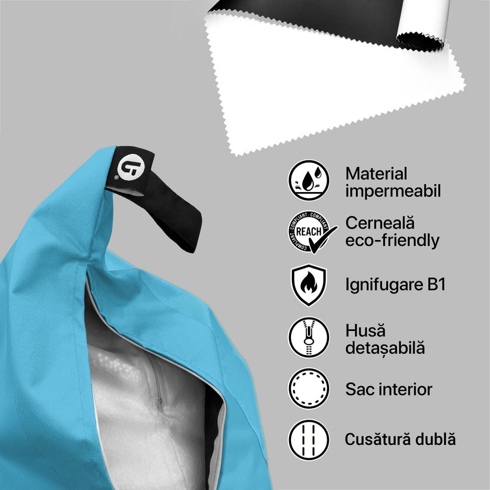 Updeco Fotoliu Puf Bean Bag tip Para XL Chroma Turquoise