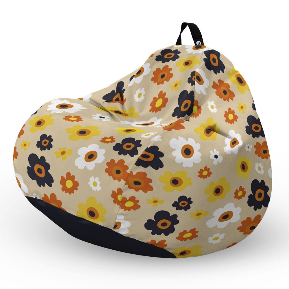 Updeco Fotoliu Puf Bean Bag tip Para XL Daisy fundal beige