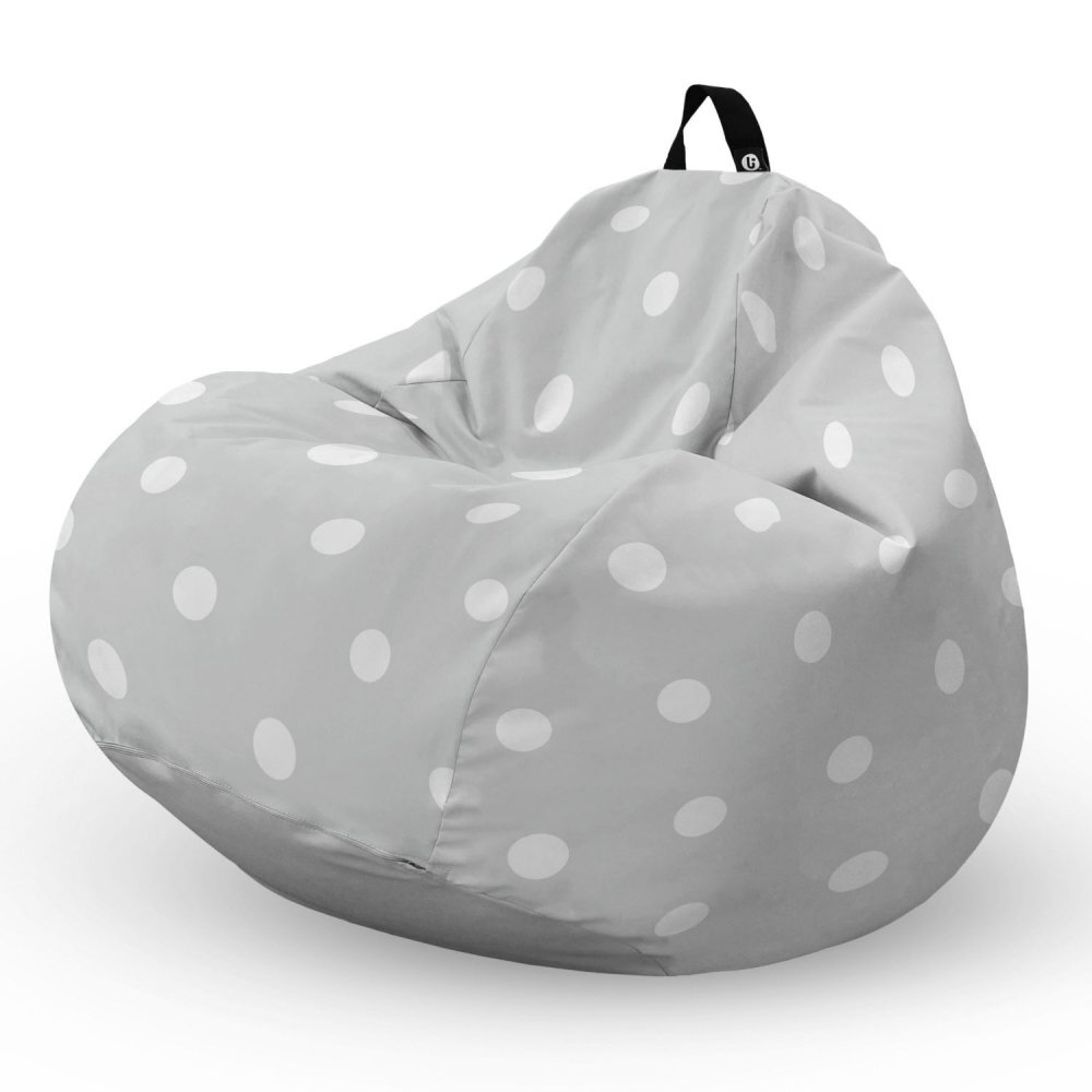 Updeco Fotoliu Puf Bean Bag tip Para XL gri cu buline albe