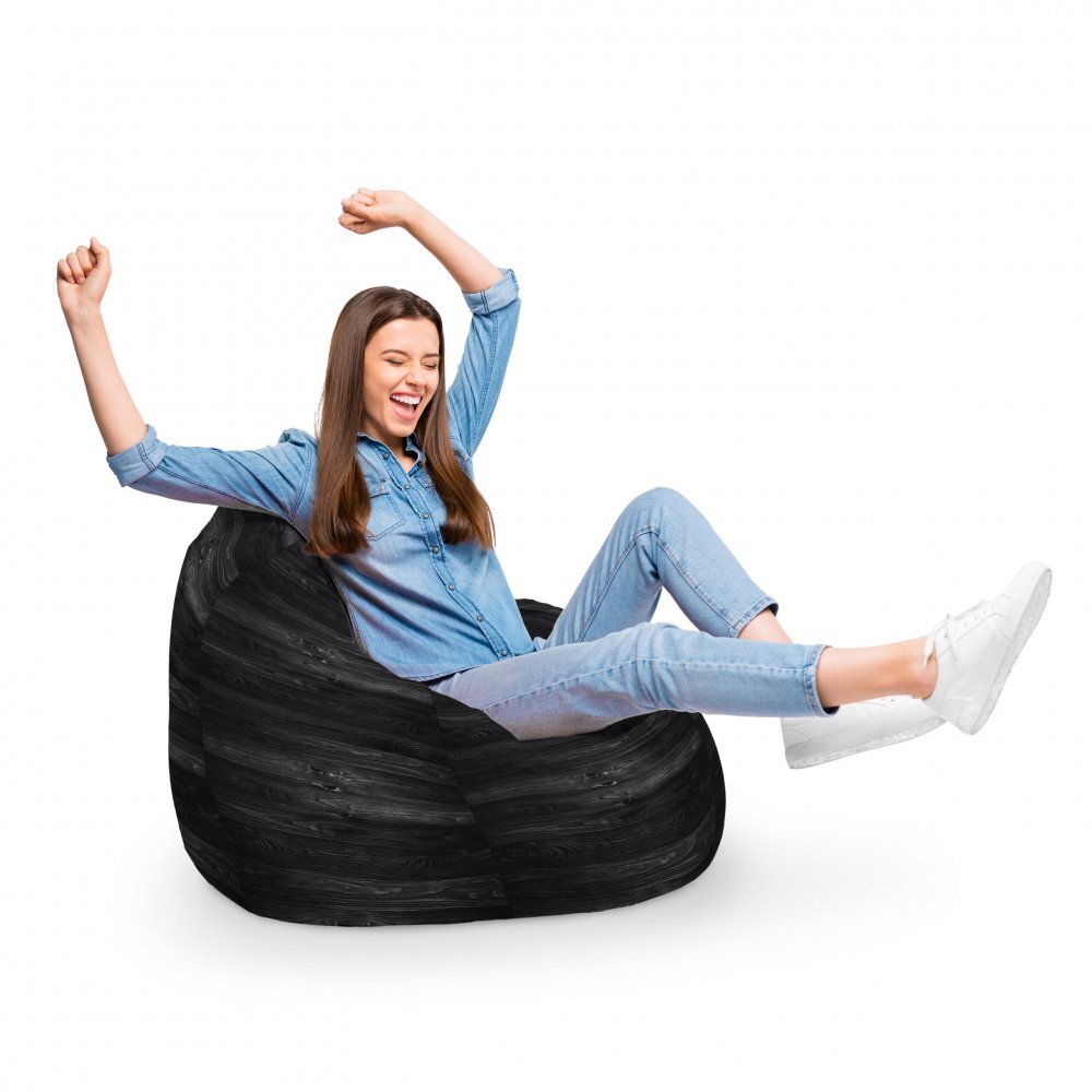 Updeco Fotoliu Puf Bean Bag tip Para XL Lemn Negru