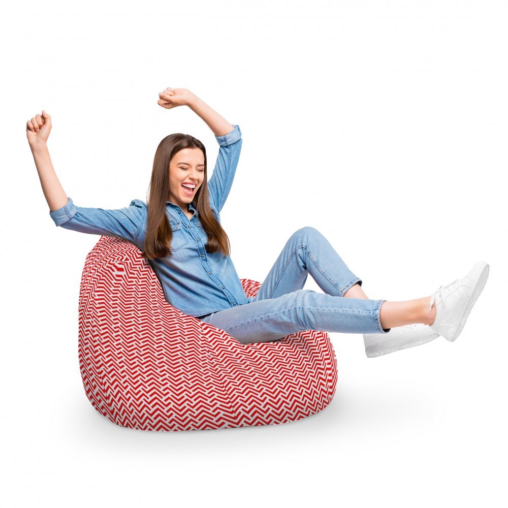 Updeco Fotoliu Puf Bean Bag tip Para XL model rosu si alb