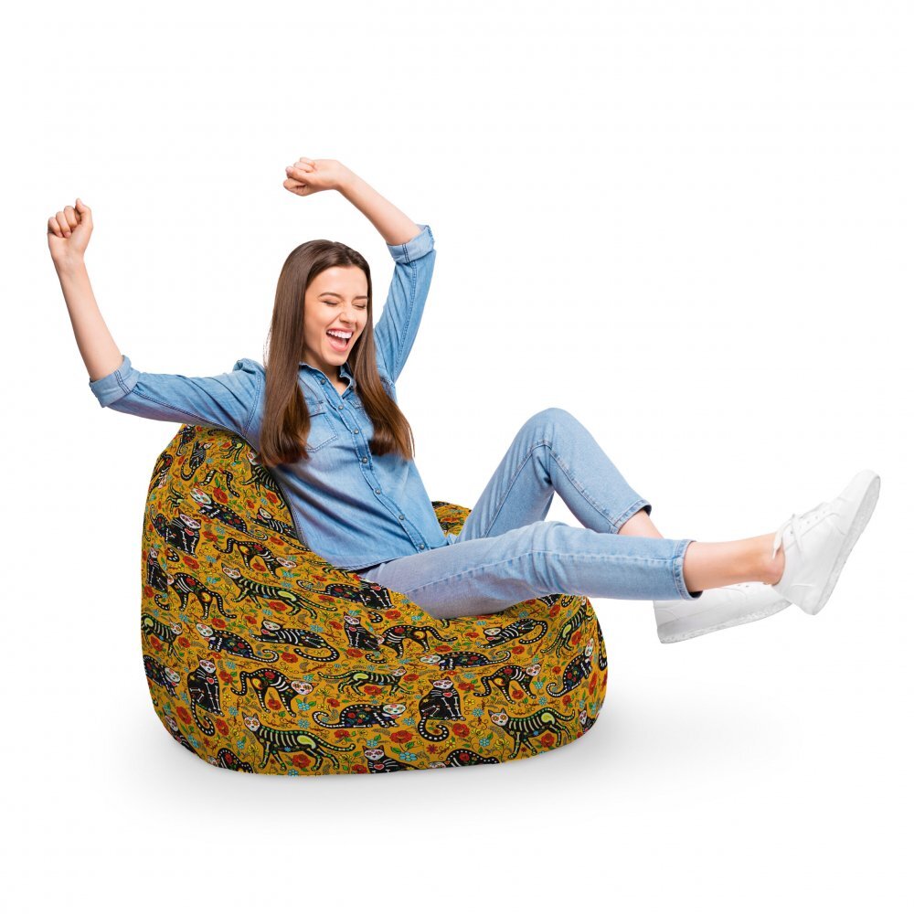 Updeco Fotoliu Puf Bean Bag tip Para XL Pisici Dia de los Muertos