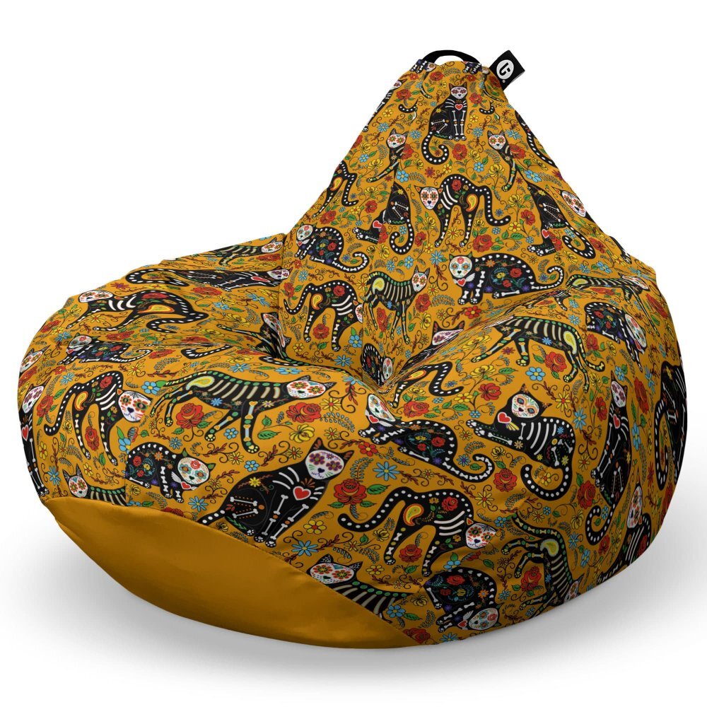 Updeco Fotoliu Puf Bean Bag tip Para XL Pisici Dia de los Muertos