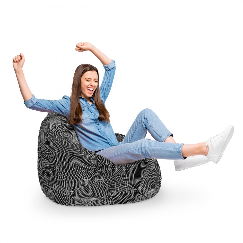 Updeco Fotoliu Puf Bean Bag tip Para XL Topografic Negru