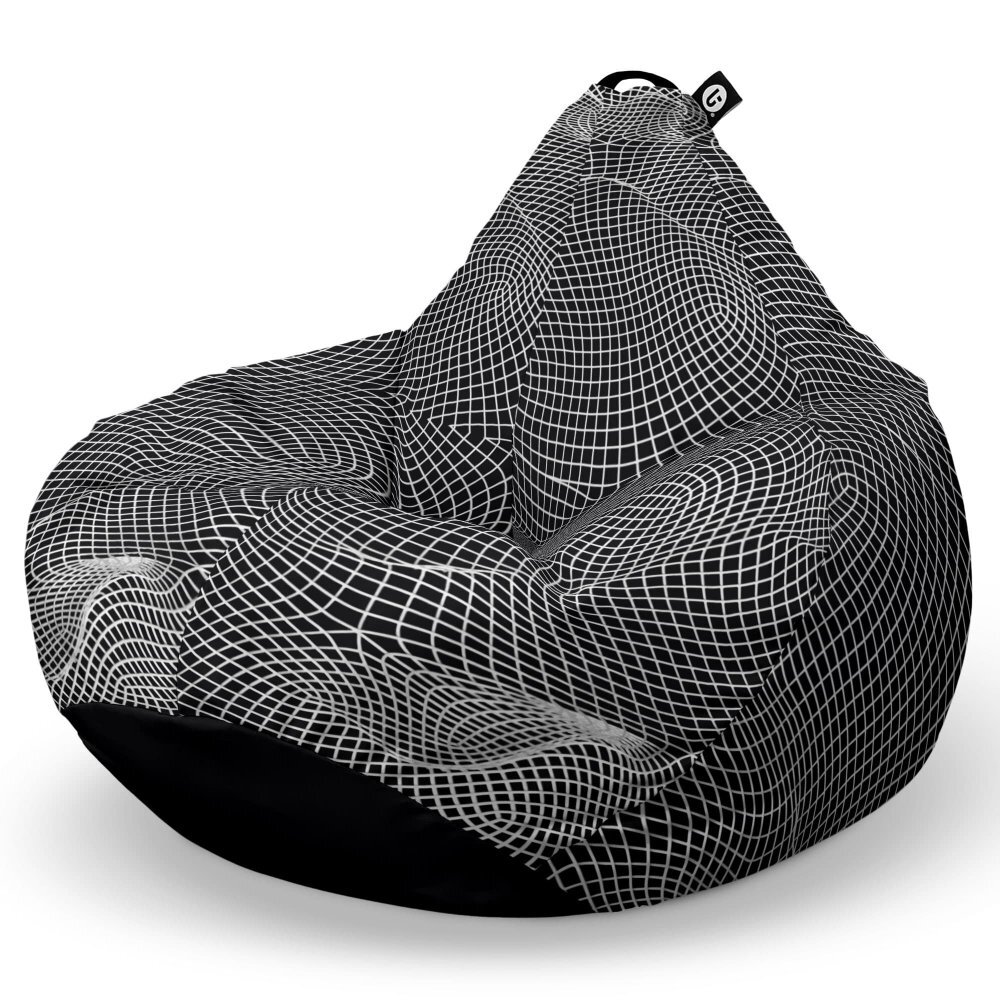 Updeco Fotoliu Puf Bean Bag tip Para XL Topografic Negru