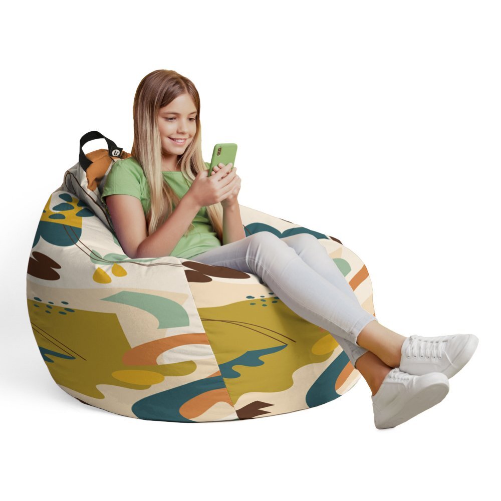 Updeco Husa fotoliu Puf Bean Bag tip Para L fara umplutura abstract jungle