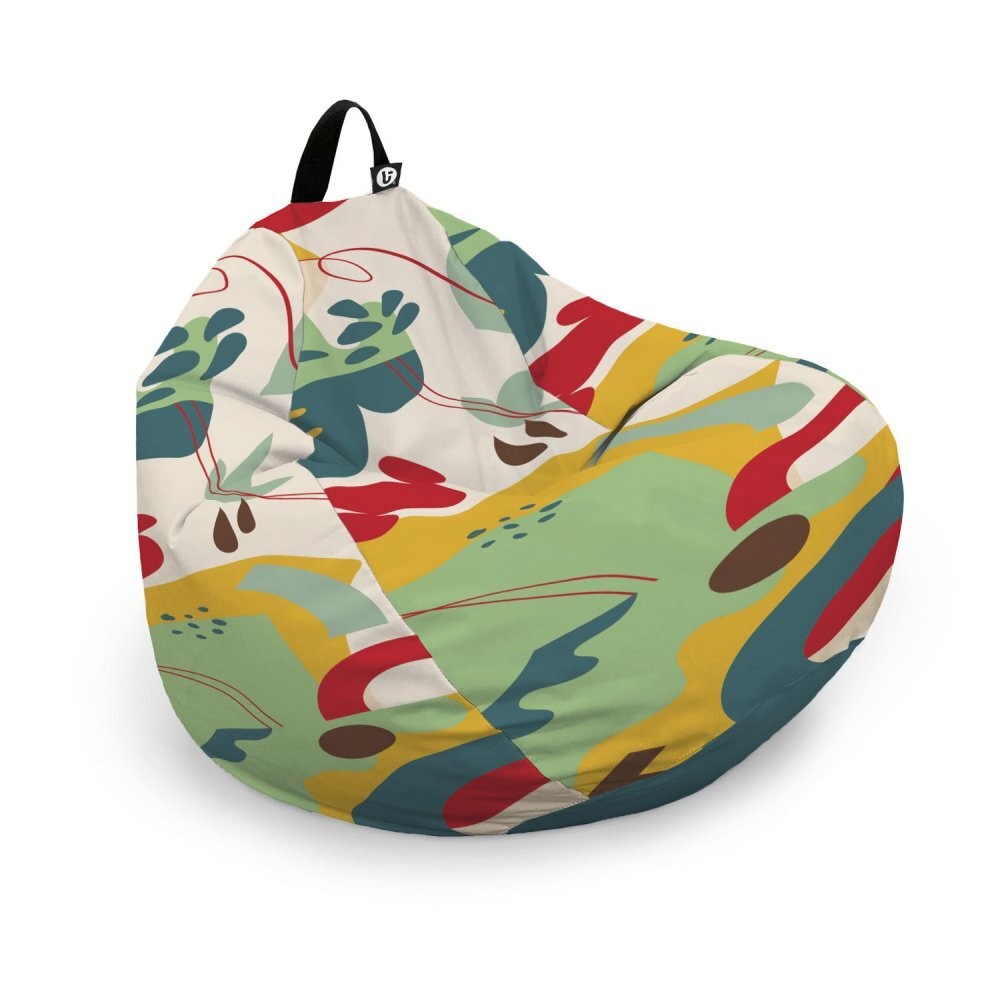 Updeco Husa fotoliu Puf Bean Bag tip Para L fara umplutura abstract jungle verde