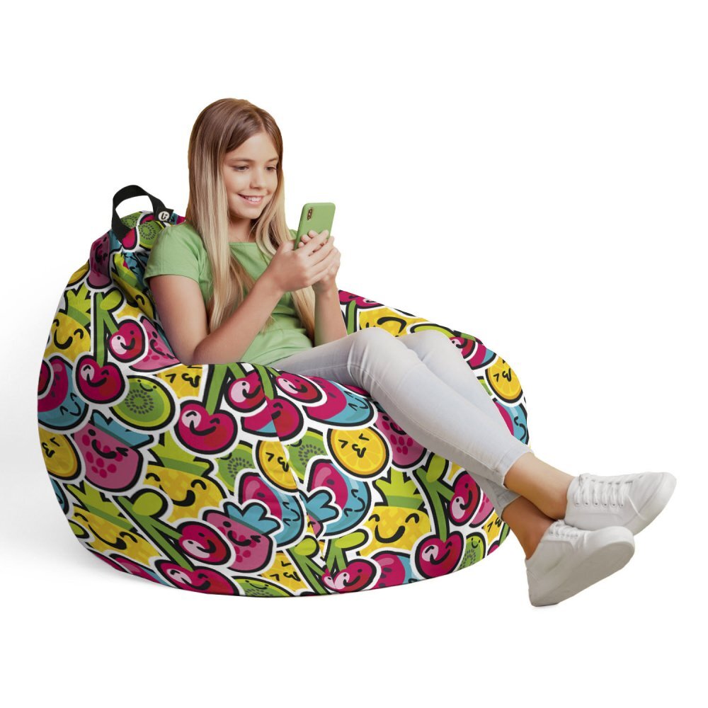 Updeco Husa fotoliu Puf Bean Bag tip Para L fara umplutura kawaii fruits