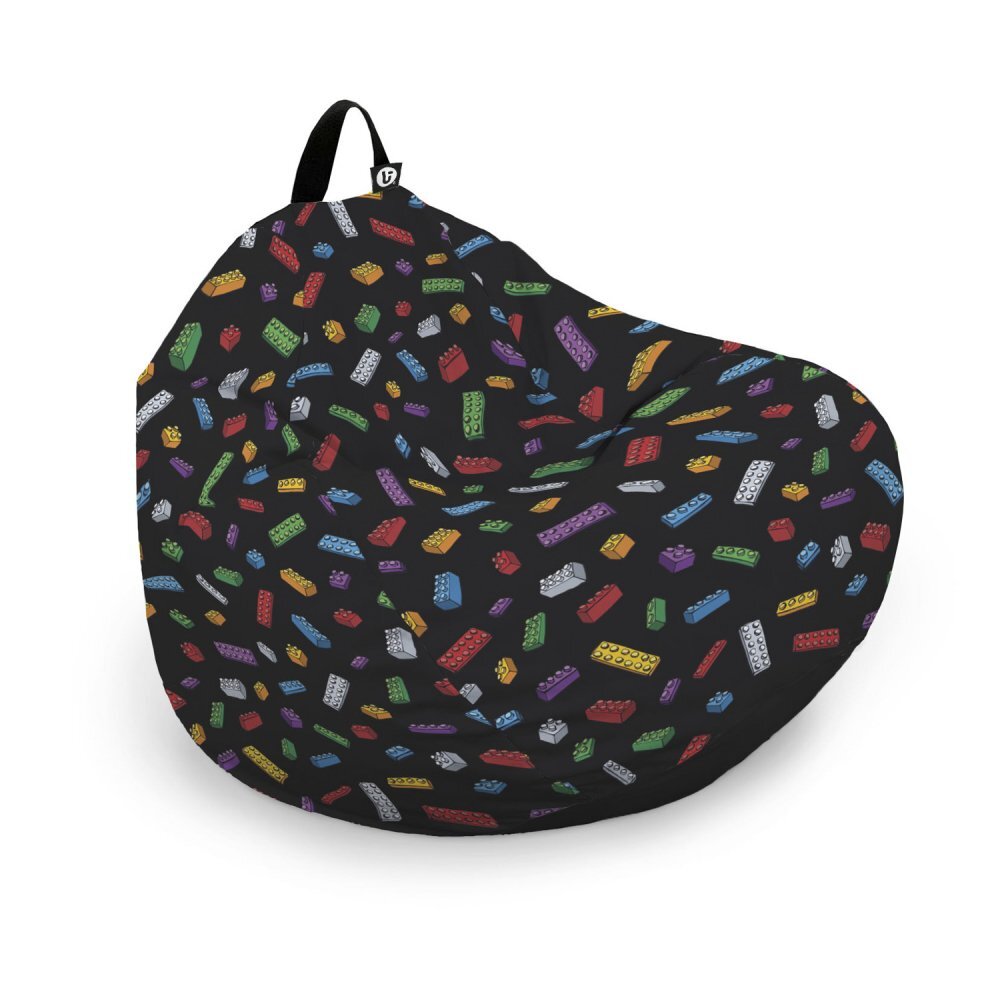 Updeco Husa fotoliu Puf Bean Bag tip Para L fara umplutura lego fundal negru