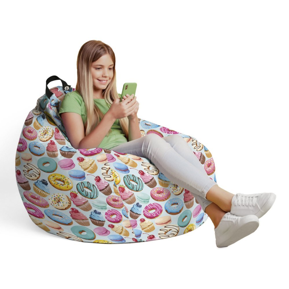 Updeco Husa fotoliu Puf Bean Bag tip Para L fara umplutura macarons
