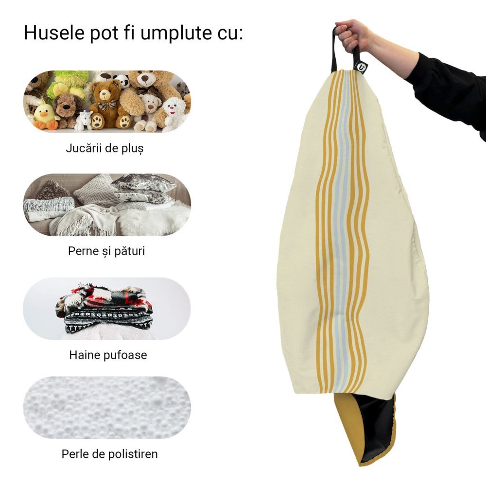 Updeco Husa fotoliu Puf Bean Bag tip Para L fara umplutura marasusa