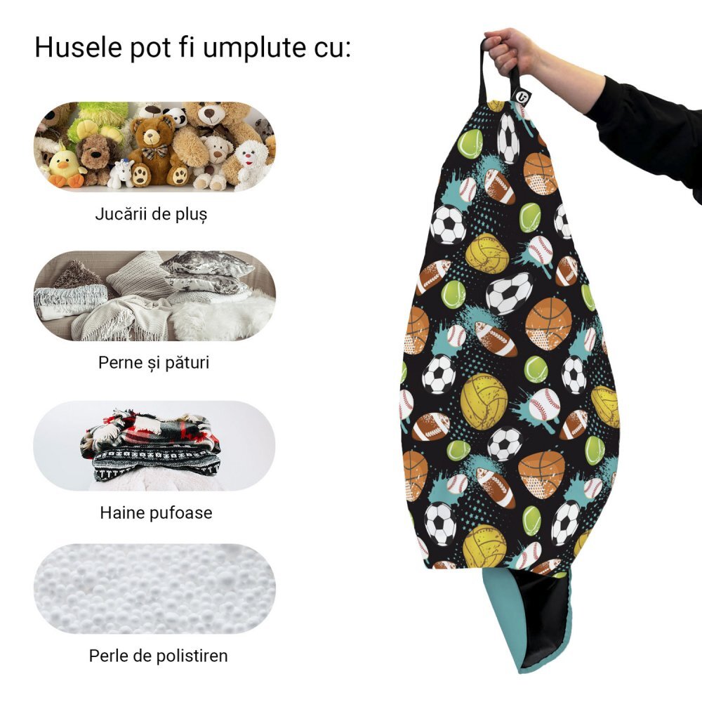 Updeco Husa fotoliu Puf Bean Bag tip Para L fara umplutura mingi
