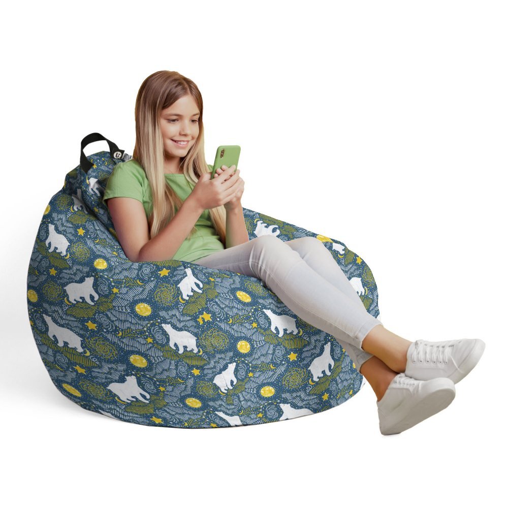 Updeco Husa fotoliu Puf Bean Bag tip Para L fara umplutura ursi polari