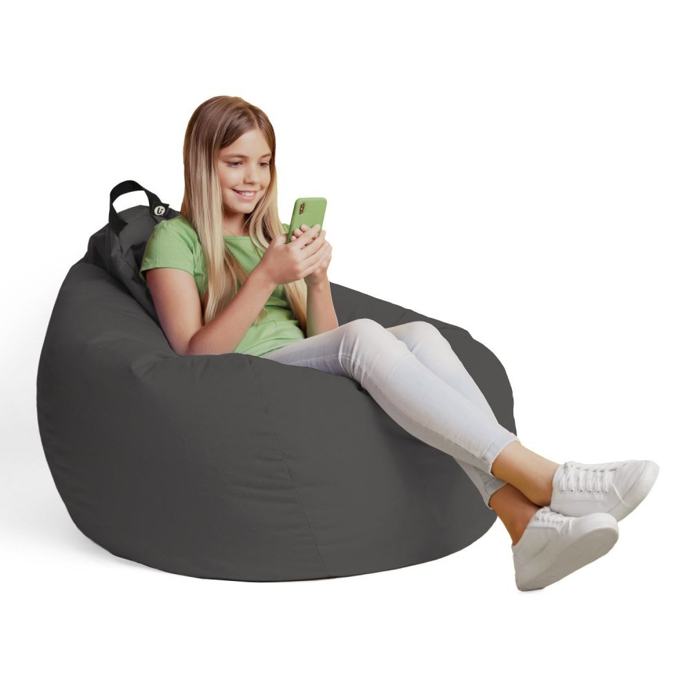 Updeco Husa fotoliu Puf Bean Bag tip Para XL Chroma fara umplutura dark grey