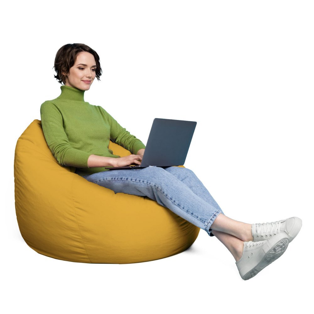 Updeco Husa fotoliu Puf Bean Bag tip Para XL Chroma fara umplutura golden yellow