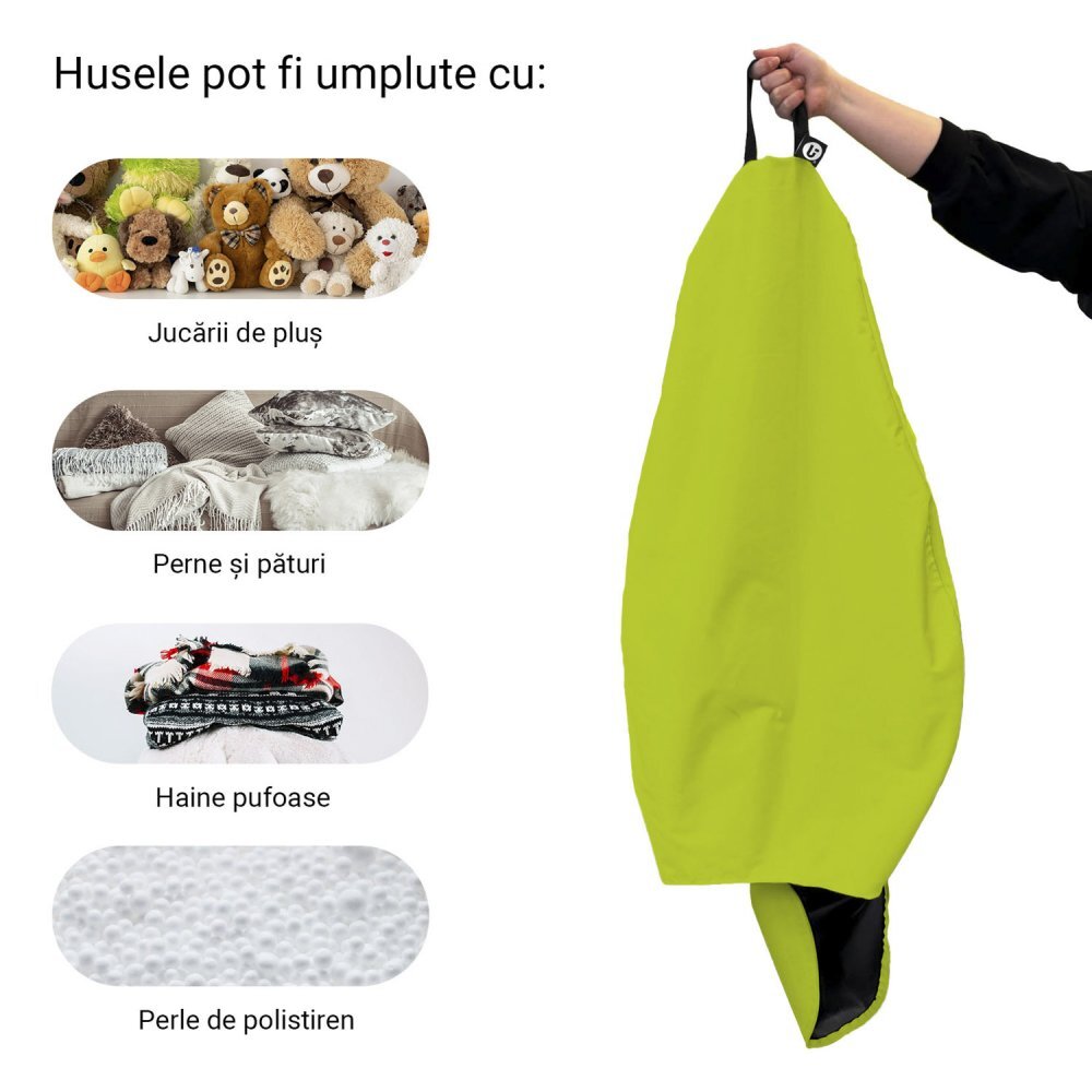 Updeco Husa fotoliu Puf Bean Bag tip Para XL Chroma fara umplutura green