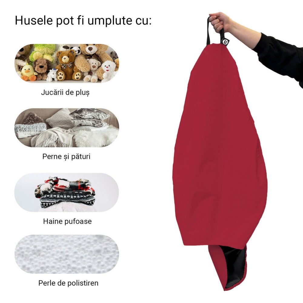 Updeco Husa fotoliu Puf Bean Bag tip Para XL Chroma fara umplutura red