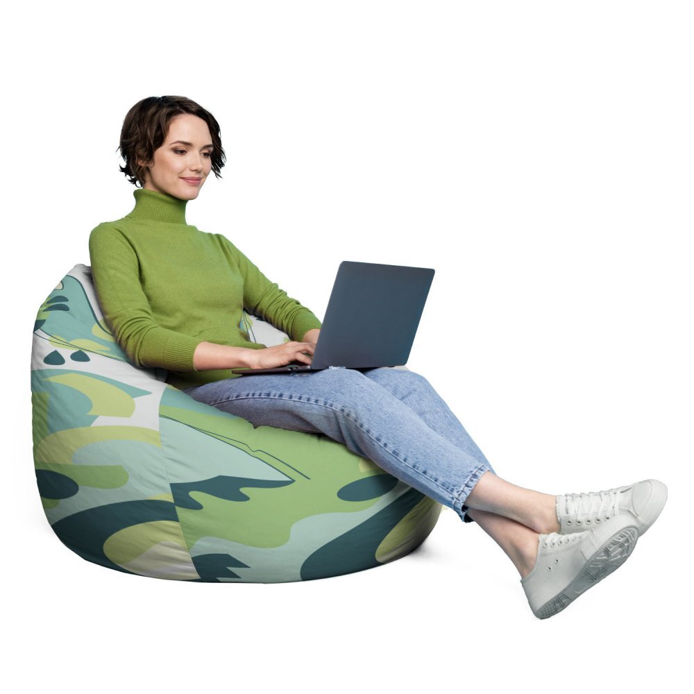 Updeco Husa fotoliu Puf Bean Bag tip Para XL fara umplutura Abstract Jungle Periglacial