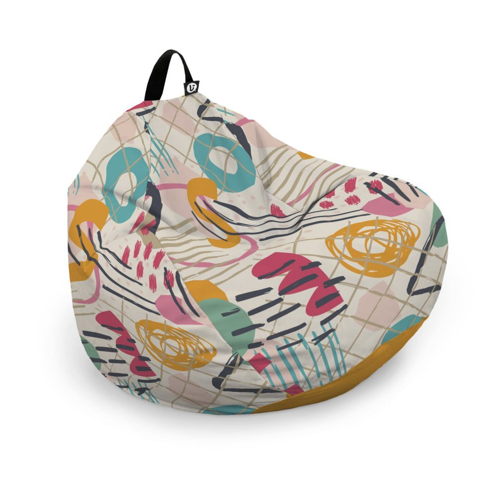 Updeco Husa fotoliu Puf Bean Bag tip Para XL fara umplutura Abstract Peony