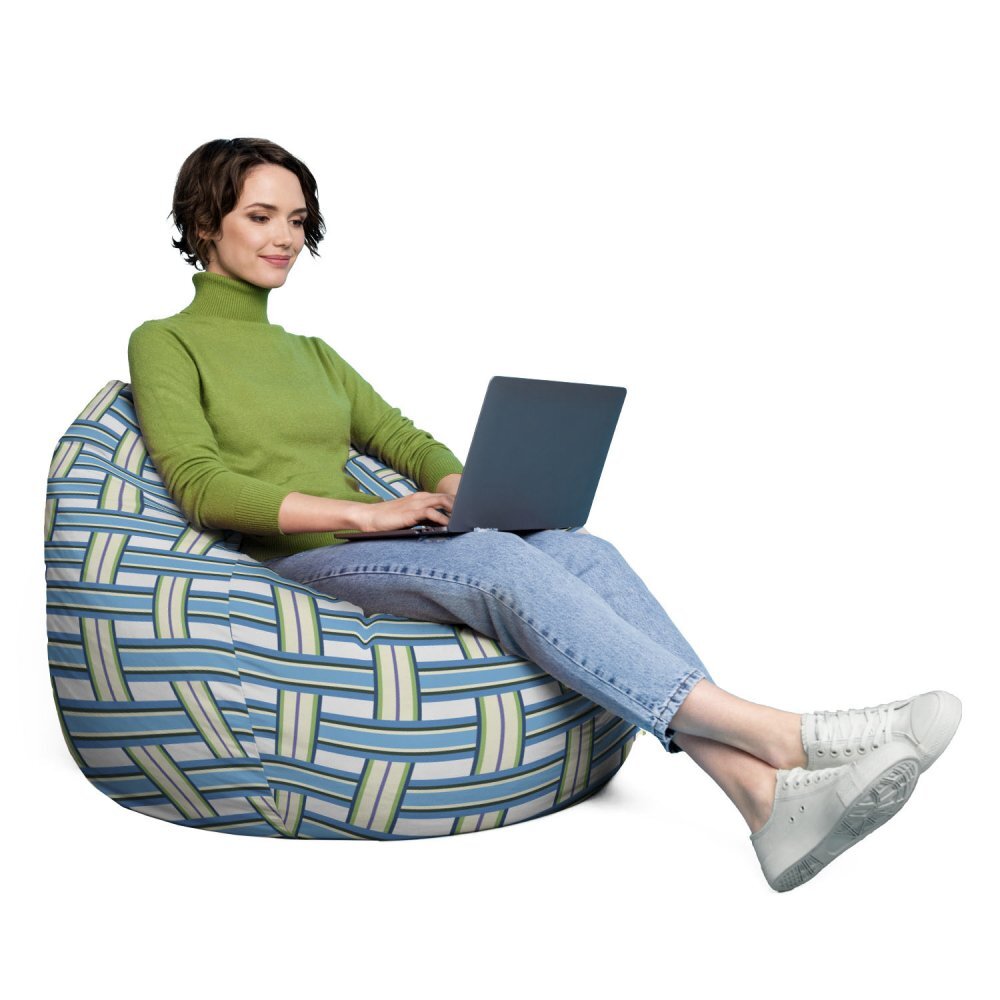 Updeco Husa fotoliu Puf Bean Bag tip Para XL fara umplutura blueberry and kiwi
