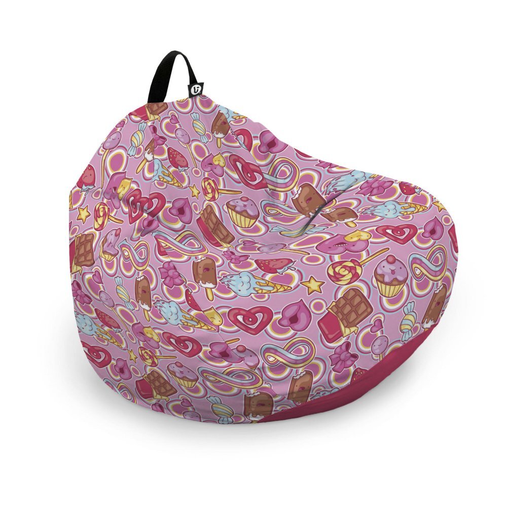 Updeco Husa fotoliu Puf Bean Bag tip Para XL fara umplutura Candies fundal roz