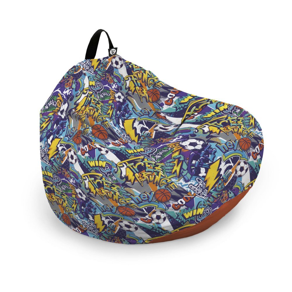 Updeco Husa fotoliu Puf Bean Bag tip Para XL fara umplutura Graffiti Sport